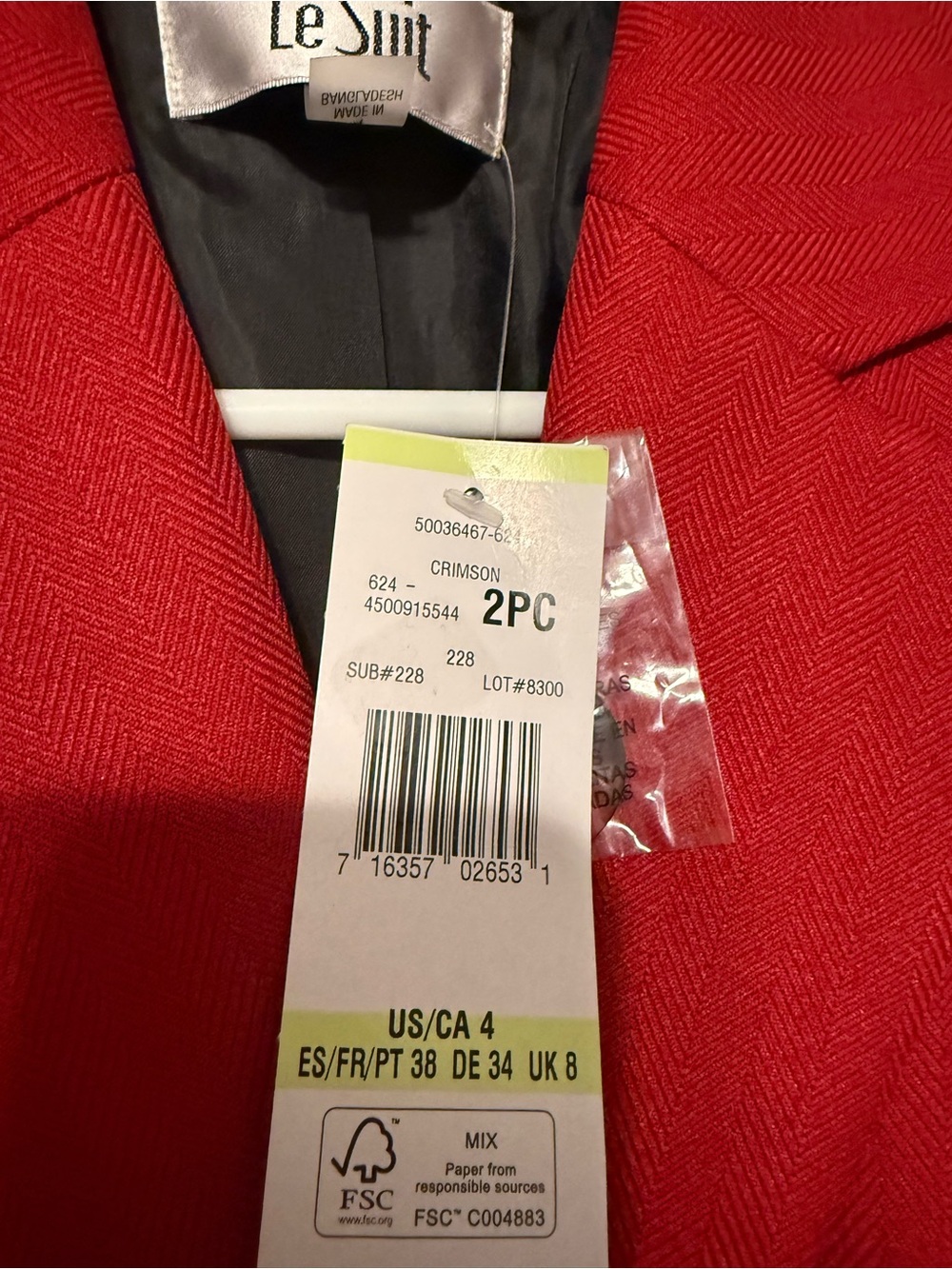 Le Suit Red Tailored Women's Pant Suit - Blazer & Straight Trousers - Picture 5 of 9